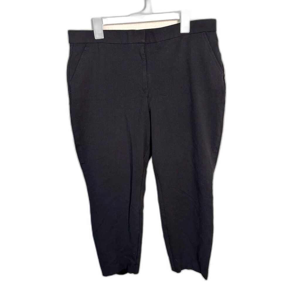 Banana Republic Women's Black Ponte Knit Ankle Dress Pants 16 Stretch Workwear